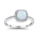 Halo Accent Engagement Ring Simulated Cubic Zirconia 925 Sterling Silver
