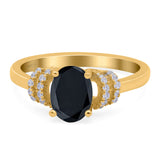 Oval Art Deco Wedding Bridal Ring Simulated Cubic Zirconia 925 Sterling Silver