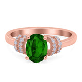 Oval Art Deco Wedding Bridal Ring Simulated Cubic Zirconia 925 Sterling Silver