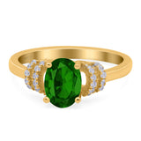 Oval Art Deco Wedding Bridal Ring Simulated Cubic Zirconia 925 Sterling Silver