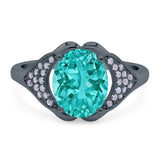 Oval Art Deco Wedding Engagement Bridal Ring Simulated Cubic Zirconia 925 Sterling Silver