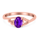 Art Deco Oval Wedding Engagement Bridal Ring Simulated Cubic Zirconia 925 Sterling Silver