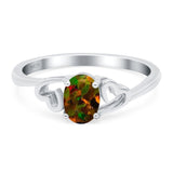 Art Deco Oval Wedding Engagement Bridal Ring Simulated Cubic Zirconia 925 Sterling Silver