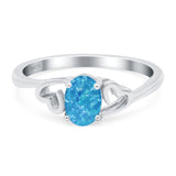 Art Deco Oval Wedding Engagement Bridal Ring Simulated Cubic Zirconia 925 Sterling Silver