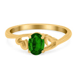 Art Deco Oval Wedding Engagement Bridal Ring Simulated Cubic Zirconia 925 Sterling Silver