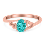 Art Deco Oval Wedding Engagement Bridal Ring Simulated Cubic Zirconia 925 Sterling Silver