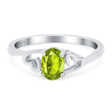 Art Deco Oval Wedding Engagement Bridal Ring Simulated Cubic Zirconia 925 Sterling Silver