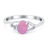 Art Deco Oval Wedding Engagement Bridal Ring Simulated Cubic Zirconia 925 Sterling Silver