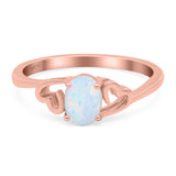 Art Deco Oval Wedding Engagement Bridal Ring Simulated Cubic Zirconia 925 Sterling Silver