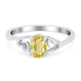 Art Deco Oval Wedding Engagement Bridal Ring Simulated Cubic Zirconia 925 Sterling Silver