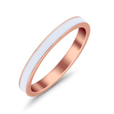 Full Eternity Stackable 3mm Wedding Band Ring Lab Created Opal 925 Sterling Silver