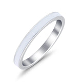 Full Eternity Stackable 3mm Wedding Band Ring Lab Created Opal 925 Sterling Silver