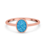 Solitaire Oval Thumb Ring Simulated Cubic Zirconia Stone 925 Sterling Silver