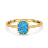 Solitaire Oval Thumb Ring Simulated Cubic Zirconia Stone 925 Sterling Silver