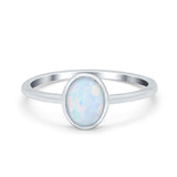 Solitaire Oval Thumb Ring Simulated Cubic Zirconia Stone 925 Sterling Silver