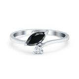 Fashion Ring Marquise Simulated Cubic Zirconia 925 Sterling Silver