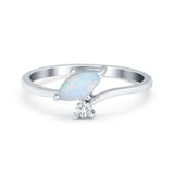 Fashion Ring Marquise Simulated Cubic Zirconia 925 Sterling Silver