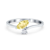 Fashion Ring Marquise Simulated Cubic Zirconia 925 Sterling Silver