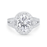 Art Deco Engagement Bridal Ring Simulated Cubic Zirconia 925 Sterling Silver
