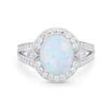 Art Deco Engagement Bridal Ring Simulated Cubic Zirconia 925 Sterling Silver
