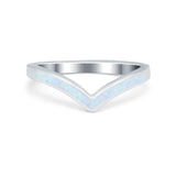 Chevron Midi V Thumb Ring Simulated Cubic Zirconia Round 925 Sterling Silver