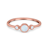 Fashion Style Band Ring Round Simulated Cubic Zirconia Opal 925 Sterling Silver