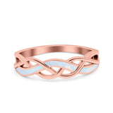 Criss Cross Ring Band Lab Created Opal 925 Sterling Silver (5mm)