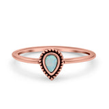 Thumb Ring Teardrop Pear Shape Ring Band Lab Created Opal 925 Sterling Silver (7mm)