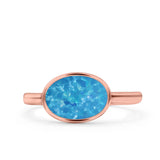 Petite Dainty Oval Promise Ring Band Rhodium Plated 925 Sterling Silver (8mm)