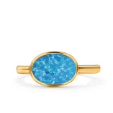 Petite Dainty Oval Promise Ring Band Rhodium Plated 925 Sterling Silver (8mm)