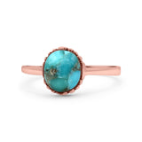 Petite Dainty Oxidized Thumb Ring Round Lab Opal Ring Solid 925 Sterling Silver