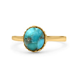 Petite Dainty Oxidized Thumb Ring Round Lab Opal Ring Solid 925 Sterling Silver