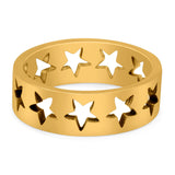 Star Oxidized Band Solid 925 Sterling Silver (6mm)