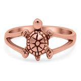Turtle Oxidized Band Solid 925 Sterling Silver (12mm)