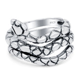 Snake Oxidized Band Solid 925 Sterling Silver (19mm)