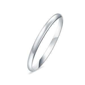 Sterling Silver Wedding Band Ring Round 925 Sterling Silver (2mm)