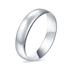 Sterling Silver Wedding Band Ring Round 925 Sterling Silver (5MM)