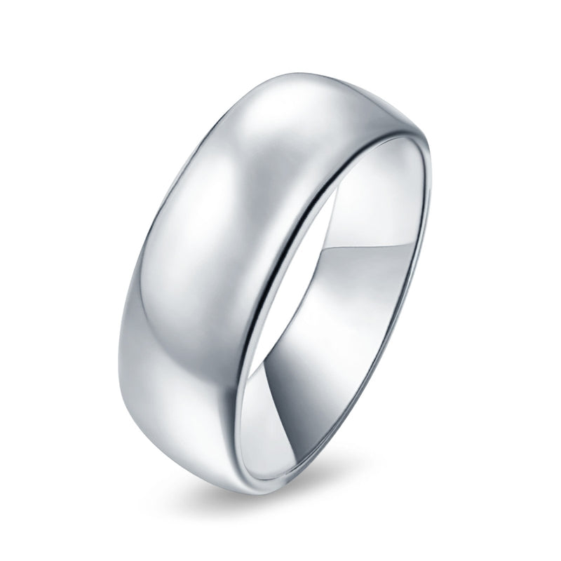 Sterling Silver Wedding Band Ring Round 925 Sterling Silver (9MM)