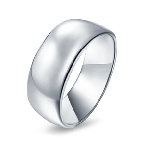 Sterling Silver Wedding Band Ring Round 925 Sterling Silver (10MM)