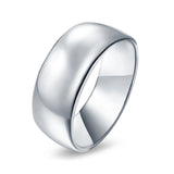 Sterling Silver Wedding Band Ring Round 925 Sterling Silver (10MM)