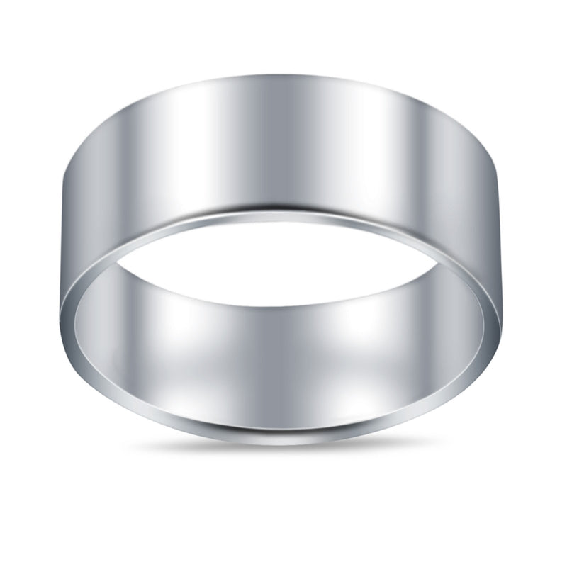 Sterling Silver Wedding Bands Ring Round 925 Sterling Silver (8MM)