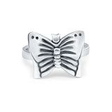 Sterling Silver Petite Dainty Butterfly Ring Band Round 925 Sterling Silver