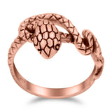 Snake Ring Oxidized Band Solid 925 Sterling Silver Thumb Ring (9mm)