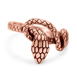 Snake Ring Oxidized Band Solid 925 Sterling Silver Thumb Ring (9mm)