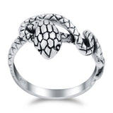 Snake Ring Oxidized Band Solid 925 Sterling Silver Thumb Ring (9mm)
