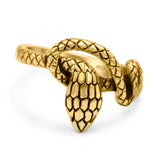 Snake Ring Oxidized Band Solid 925 Sterling Silver Thumb Ring (9mm)