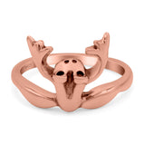 Frog Ring Oxidized Band Solid 925 Sterling Silver Thumb Ring (13mm)