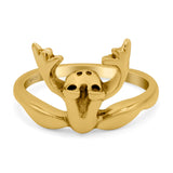 Frog Ring Oxidized Band Solid 925 Sterling Silver Thumb Ring (13mm)