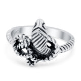 Snake Ring Oxidized Band Solid 925 Sterling Silver Thumb Ring (13mm)