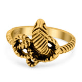 Snake Ring Oxidized Band Solid 925 Sterling Silver Thumb Ring (13mm)